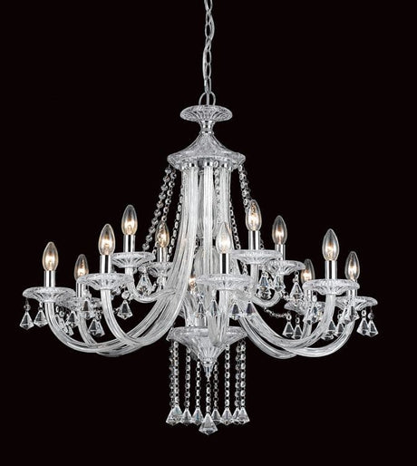 CRYSTAL Calgary 12lt Ceiling Light Chrome - Comet Lighting