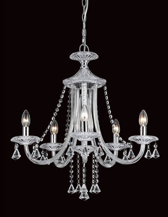 CRYSTAL Calgary 5lt Ceiling Light Chrome - Comet Lighting