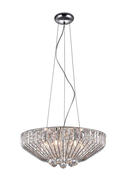 CRYSTAL Carlo 6lt Ceiling Light Chrome - Comet Lighting