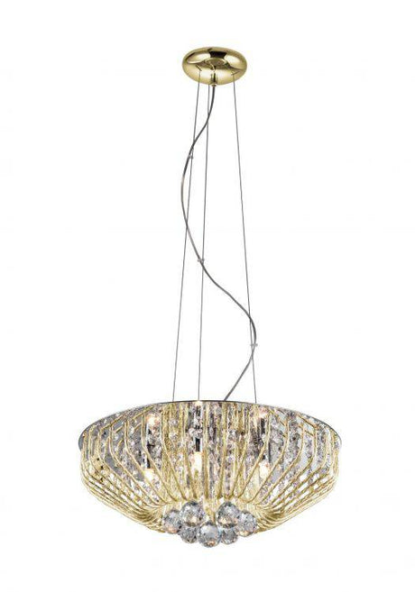 CRYSTAL Carlo 6lt Ceiling Light Gold - Comet Lighting