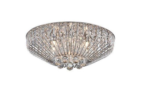 CRYSTAL Carlo 6lt Flush Ceiling Light Chrome - Comet Lighting