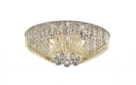 CRYSTAL Carlo 6lt Flush Ceiling Light Gold - Comet Lighting