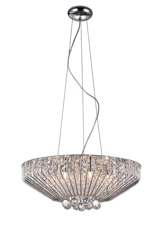 CRYSTAL Carlo 7lt Ceiling Light Chrome - Comet Lighting