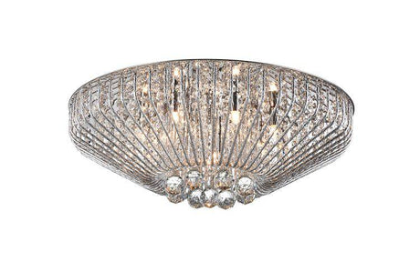 CRYSTAL Carlo 7lt Flush Ceiling Light Chrome - Comet Lighting