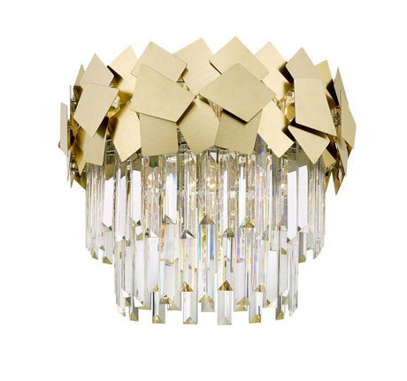 CRYSTAL Celine 5lt Semi-flush Ceiling Light Gold - Comet Lighting