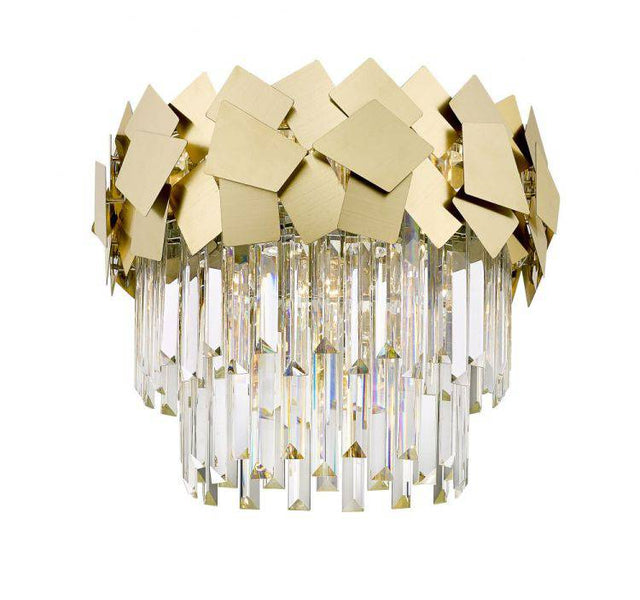 CRYSTAL Celine 5lt Semi-flush Ceiling Light Gold - Comet Lighting