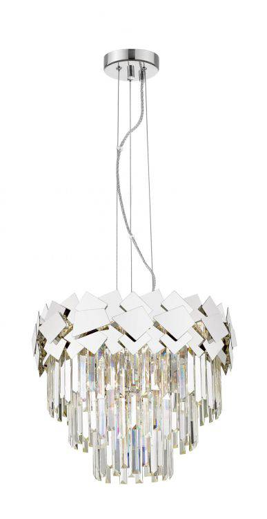 CRYSTAL Celine 6lt Ceiling Light Chrome - Comet Lighting