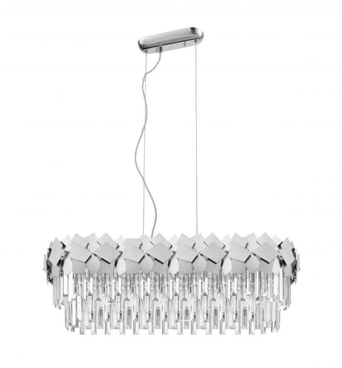 CRYSTAL Celine 6lt Oblong Ceiling Light Chrome - Comet Lighting