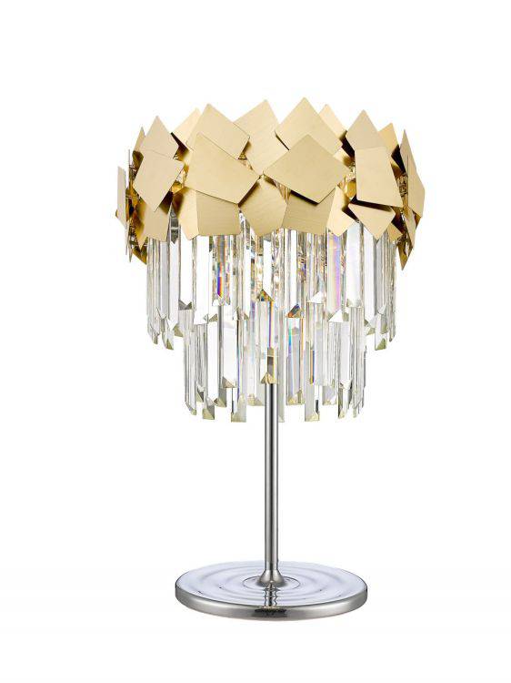 CRYSTAL Celine Table Lamp Gold - Comet Lighting