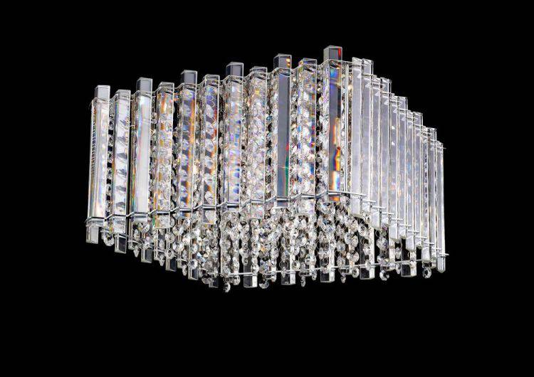 CRYSTAL Clara 4lt Medium Square Flush Light Chrome - Comet Lighting