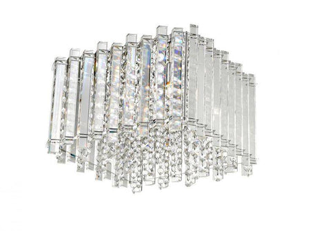 CRYSTAL Clara 4lt Small Square Flush Light Chrome - Comet Lighting