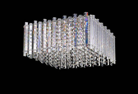 CRYSTAL Clara 5lt Square Flush Light Chrome - Comet Lighting