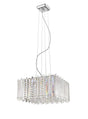 CRYSTAL Clara 5lt Square Pendant Light Chrome - Comet Lighting