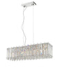 CRYSTAL Clara 7lt Oblong Pendant Light Chrome - Comet Lighting