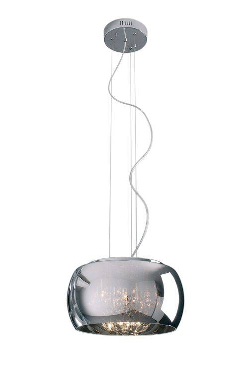 CRYSTAL Deni 5lt Pendant Light Chrome - Comet Lighting