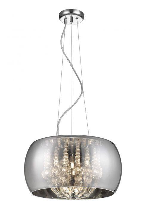 CRYSTAL Deni 6lt Pendant Light Chrome - Comet Lighting