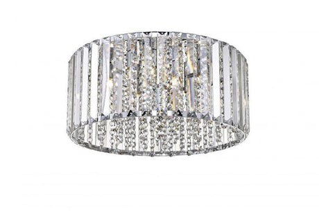 CRYSTAL Diore 5lt Flush Ceiling Light Chrome - Comet Lighting