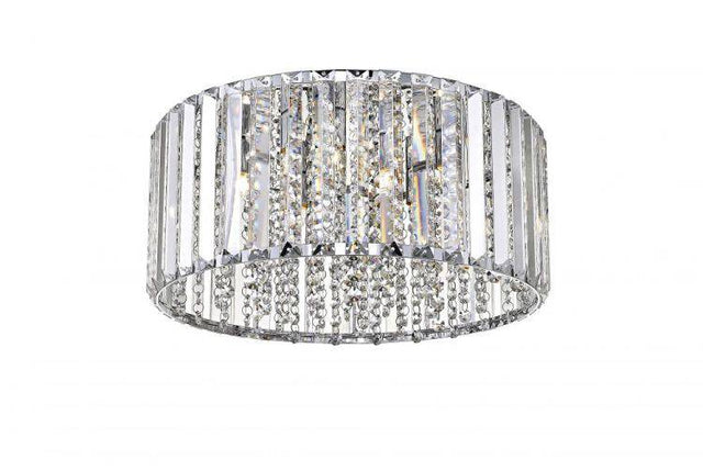 CRYSTAL Diore 5lt Flush Ceiling Light Chrome - Comet Lighting