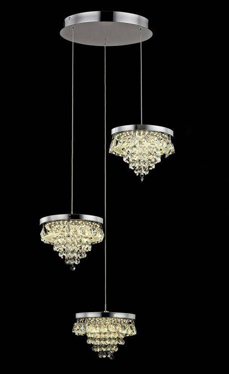 CRYSTAL Essonne 3lt Ceiling Light Chrome - Comet Lighting