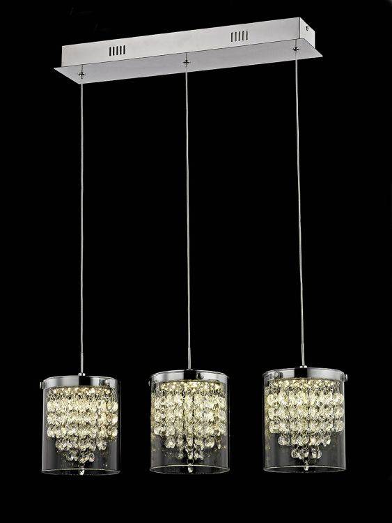 CRYSTAL Florina 3lt Ceiling Light Chrome - Comet Lighting