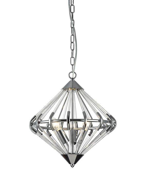 CRYSTAL Gerda 3lt Ceiling Light Chrome - Comet Lighting