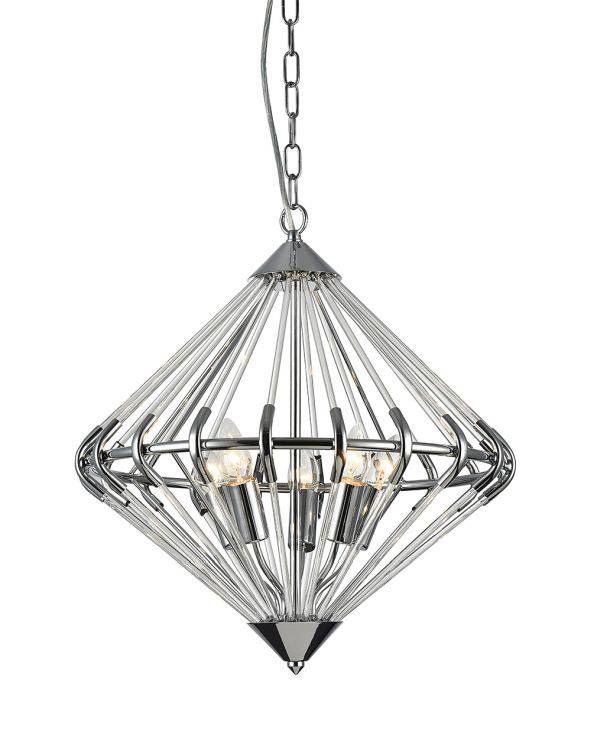 CRYSTAL Gerda 5lt Ceiling Light Chrome - Comet Lighting