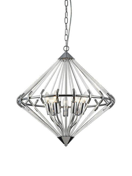 CRYSTAL Gerda 7lt Ceiling Light Chrome - Comet Lighting