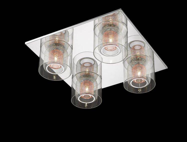 CRYSTAL Laure 4lt Ceiling Light Chrome - Comet Lighting