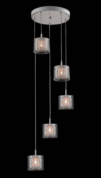 CRYSTAL Laure 5lt Ceiling Light Chrome - Comet Lighting