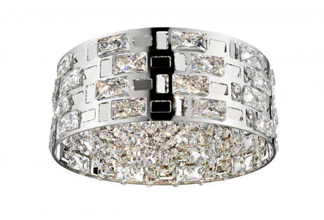 CRYSTAL Lola 5lt Flush Ceiling Light Chrome - Comet Lighting