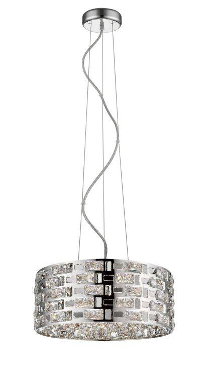 CRYSTAL Lola 6lt Ceiling Light Chrome - Comet Lighting