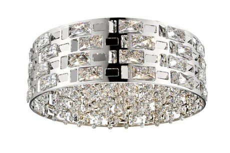 CRYSTAL Lola 6lt Flush Ceiling Light Chrome - Comet Lighting