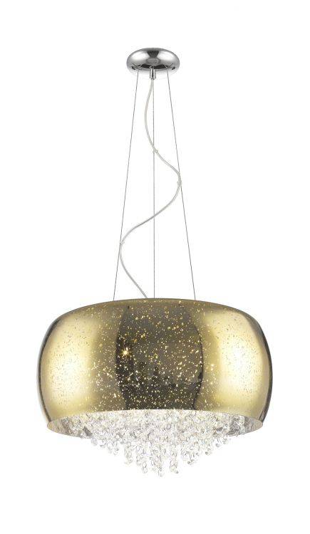 CRYSTAL Luna 5lt Ceiling Light Gold - Comet Lighting