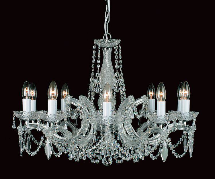 CRYSTAL Marie Theresa 10lt Ceiling Light Chrome - Comet Lighting