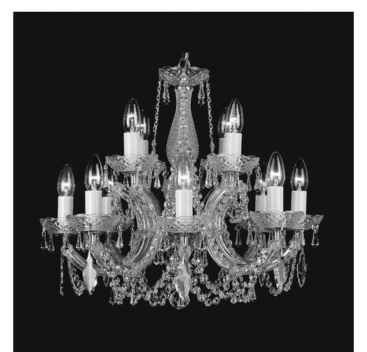 CRYSTAL Marie Theresa 12lt Ceiling Light Chrome - Comet Lighting