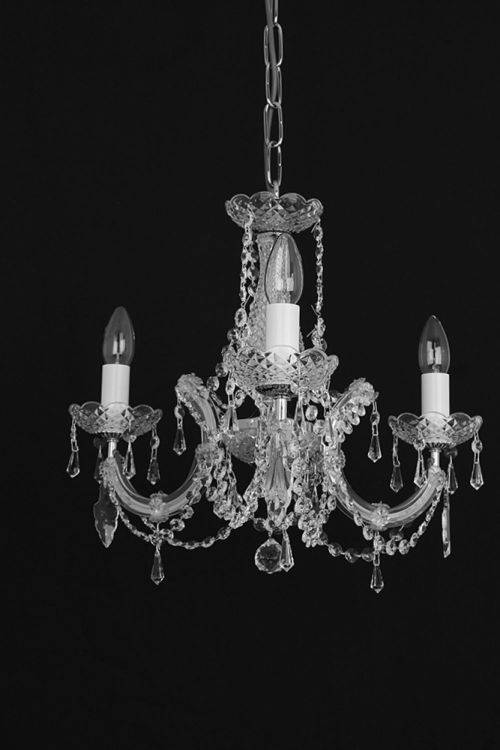 CRYSTAL Marie Theresa 3lt Ceiling Light Chrome - Comet Lighting