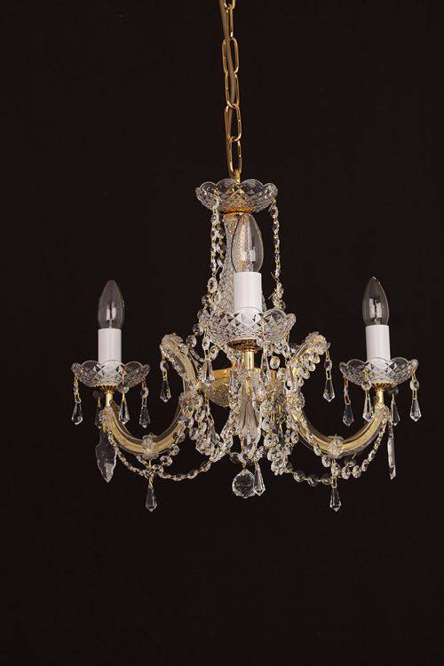 CRYSTAL Marie Theresa 3lt Ceiling Light Gold - Comet Lighting