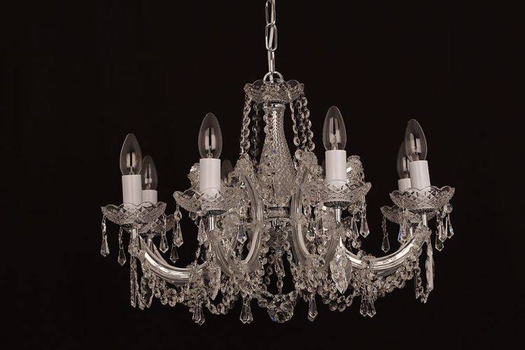 CRYSTAL Marie Theresa 8lt Ceiling Light Chrome - Comet Lighting