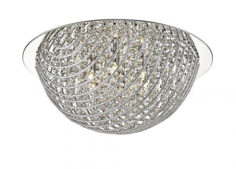 CRYSTAL Millie 6lt Flush Ceiling Light Chrome - Comet Lighting