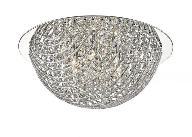 CRYSTAL Millie 6lt Flush Ceiling Light Chrome - Comet Lighting