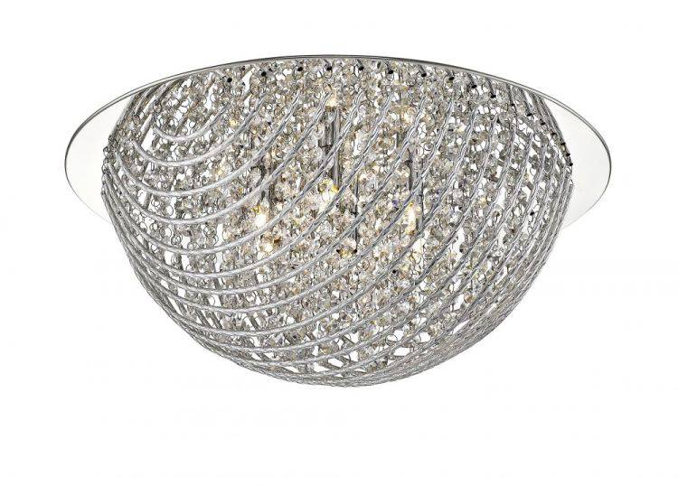 CRYSTAL Millie 6lt Flush Ceiling Light Chrome - Comet Lighting