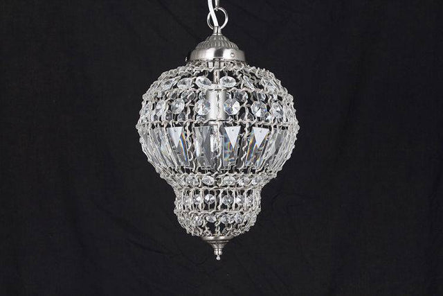 CRYSTAL Morocco Ceiling Light Satin Nickel - Comet Lighting