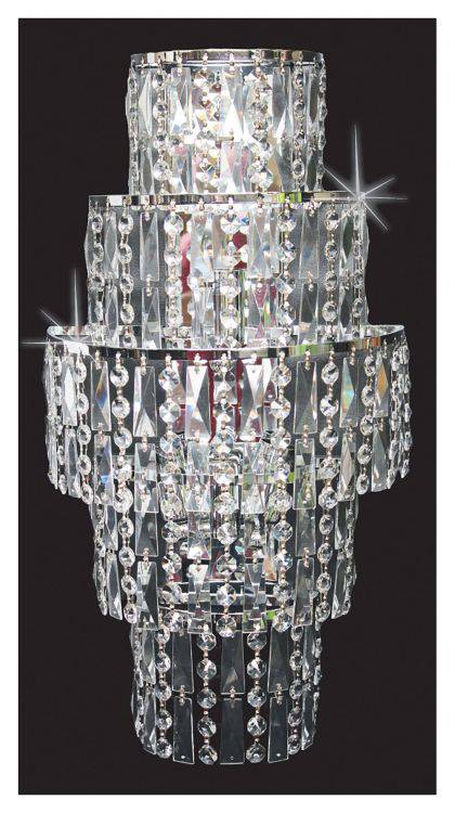 CRYSTAL New York 3lt Wall Light Chrome - Comet Lighting