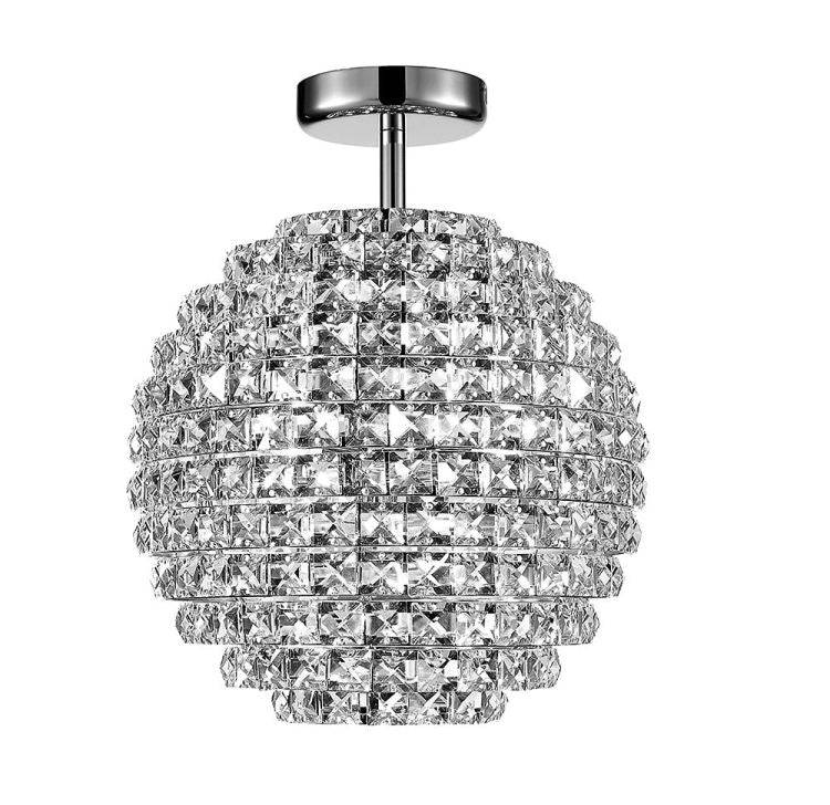 CRYSTAL Nord 4lt Semi-flush Ceiling Light Antique Brass - Comet Lighting