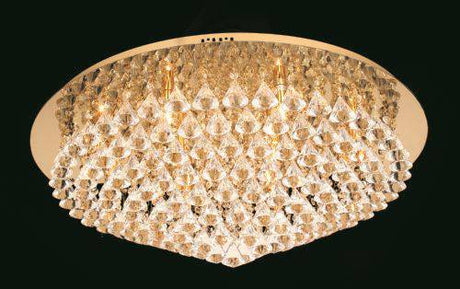 CRYSTAL Parma 12lt Flush Ceiling Light Gold - Comet Lighting