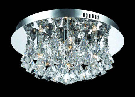 CRYSTAL Parma 4lt Flush Ceiling Light Chrome - Comet Lighting