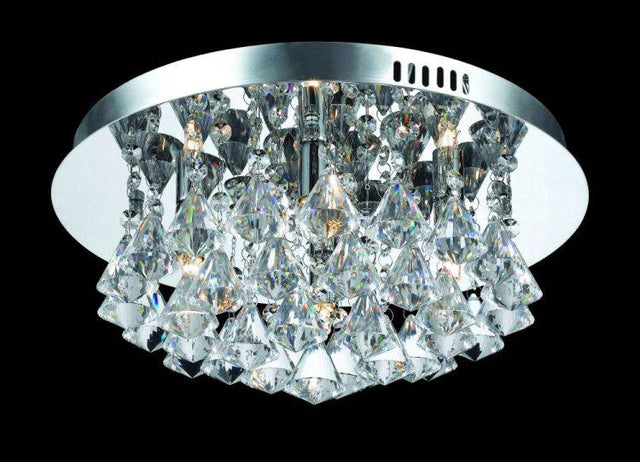 CRYSTAL Parma 4lt Flush Ceiling Light Chrome - Comet Lighting