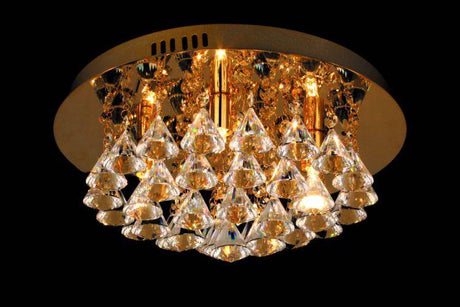 CRYSTAL Parma 4lt Flush Ceiling Light Gold - Comet Lighting