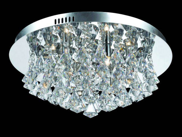 CRYSTAL Parma 6lt Flush Ceiling Light Chrome - Comet Lighting