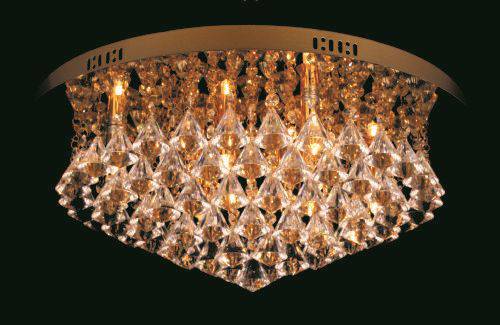 CRYSTAL Parma 6lt Flush Ceiling Light Gold - Comet Lighting